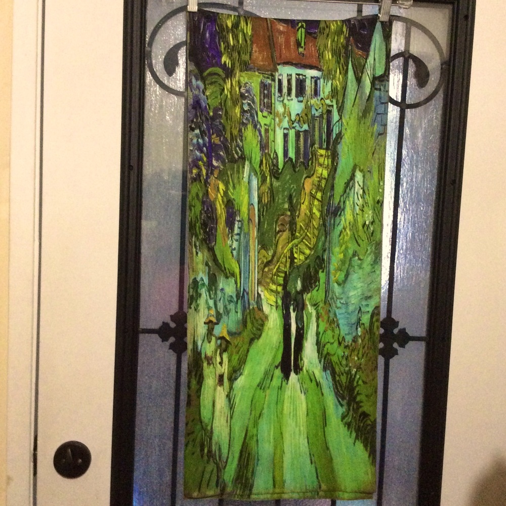 Vincent Van Gogh Stairs of Auvers silky scarf